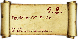 Igyártó Etele névjegykártya